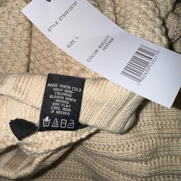 U-Knit NEW! Mixed Stitch Pullover Mock-Neck Sweater, Wool blend Size Large - Picture 11 of 13